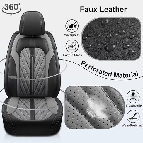TTX LIGHTING Car Seat Covers Fit for Ford Explorer 2004-2024 2025 - Breathable Leather Waterproof Full Set Protector 5 Seats(Black) in Kuwait