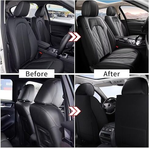 TTX LIGHTING Car Seat Covers Fit for Ford Explorer 2004-2024 2025 - Breathable Leather Waterproof Full Set Protector 5 Seats(Black) in Kuwait