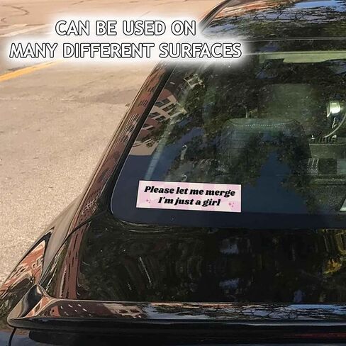 Please Let Me Merge I'm Just A Girl Funny Vinyl Bumper Sticker Weather-Resistance Funny Bumper Sticker for Cars, Trucks in Saudi Arabia