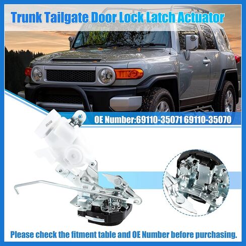 Rear Door Latch Actuator Tailgate Lock Actuator Assembly with Motor B for Toyota FJ Cruiser 07 08 09 10 11 12 13 14 Replace 69110-35071 69110-35070 6911035071 69110 Auto Parts in Saudi Arabia