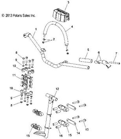 مقبض مقود السيارة Polaris Snowmobile، أسود لامع، RMK، قطعة OEM الأصلية 5452149-070، الكمية 1 in Kuwait