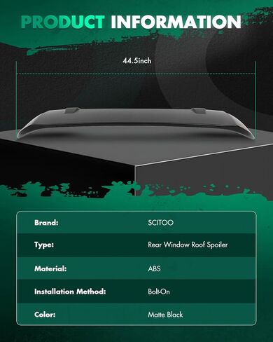 SCITOO ABS Roof Spoiler Fits for 2009-2013 for Honda for Fit 1PC Matte Black Rear Window Roof Spoiler in Saudi Arabia