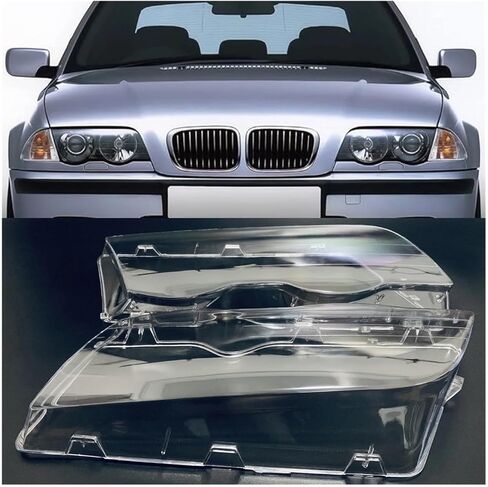 Compatible For BMW E46 4 Door 3-Series 1998 1999 2000 2001 1 Pair Headlight Lens Cover Clear Car Lamp Shell Transparent Lampshade in Saudi Arabia
