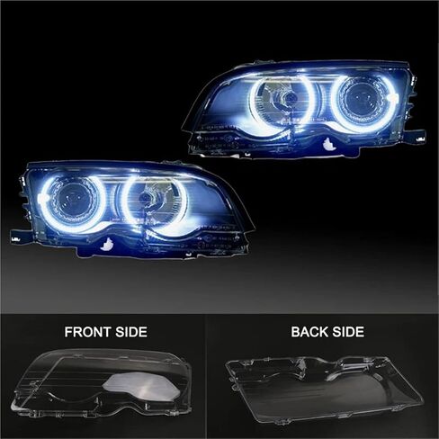 Car Headlight Clear Lens Shell Cover Headlamp Shade Compatible For BMW 3 Series E46 Coupe Cabrio Pre-facelift 2000-2003 M3 2000-2006 in Saudi Arabia