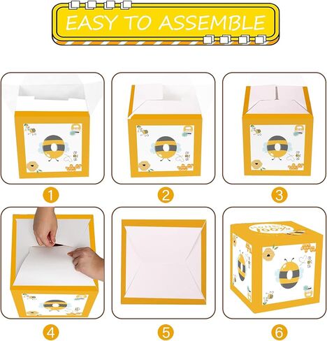 Bee First Birthday Party Balloon Boxes Supplies - 3 Pcs Honey Bumble Theme Happy 1st Bee Day Birthday Party Decorations One Balloon Box Backdrop Block in Saudi Arabia