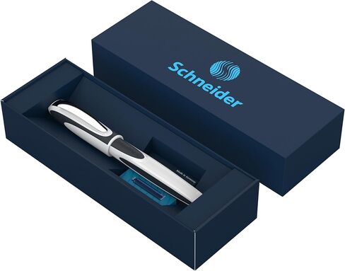 قلم Schneider Ray Cartridge Rollerball Pen M (متوسط)، قابل لإعادة الملء، أسطوانة أونيكس، خرطوشة حبر قابلة للمسح باللون الأزرق الملكي، عبوة من قلم واحد (187807) in Saudi Arabia