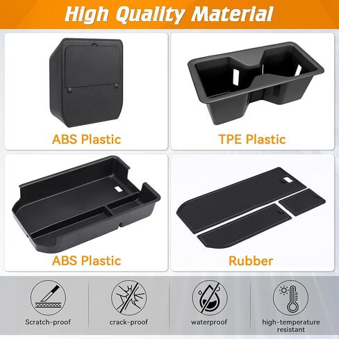 Center Console Organizer Tray Sets Fit for Toyota Land Cruiser Prado 250 LC250 2024 2025 2026 Interior Accessories 3PCS Center Console Trays+ Armrest Hidden Storage Box+TPE Cup Holder Insert in Saudi Arabia