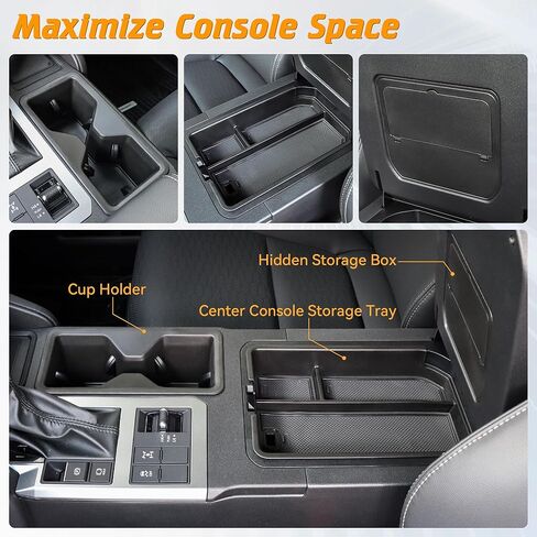 Center Console Organizer Tray Sets Fit for Toyota Land Cruiser Prado 250 LC250 2024 2025 2026 Interior Accessories 3PCS Center Console Trays+ Armrest Hidden Storage Box+TPE Cup Holder Insert in Saudi Arabia