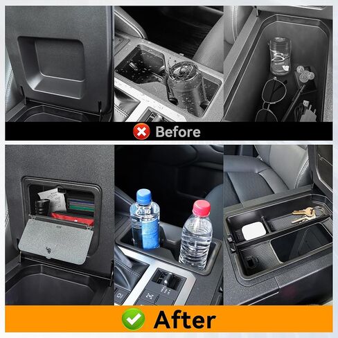 Center Console Organizer Tray Sets Fit for Toyota Land Cruiser Prado 250 LC250 2024 2025 2026 Interior Accessories 3PCS Center Console Trays+ Armrest Hidden Storage Box+TPE Cup Holder Insert in Saudi Arabia
