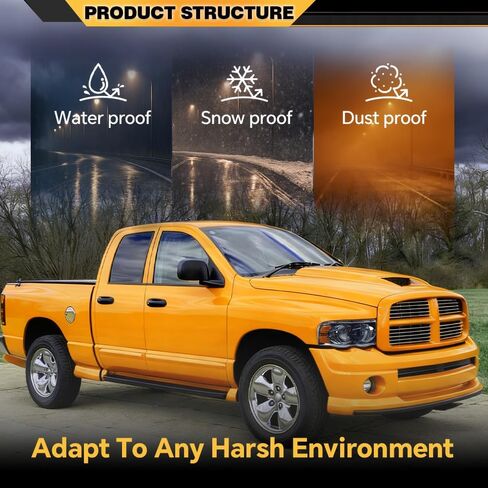Headlights Assembly Compatible with Dodge Ram 1500 2002-2005/Fit Dodge Ram 2500 3500 2003-2005 Corner Lamps Smoky lens Chrome Housing Amber Reflector in Saudi Arabia