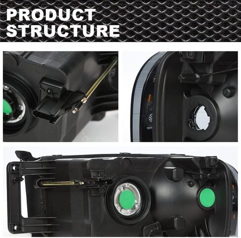 Headlights Assembly Compatible with Dodge Ram 1500 2002-2005/Fit Dodge Ram 2500 3500 2003-2005 Corner Lamps Smoky lens Chrome Housing Amber Reflector in Saudi Arabia