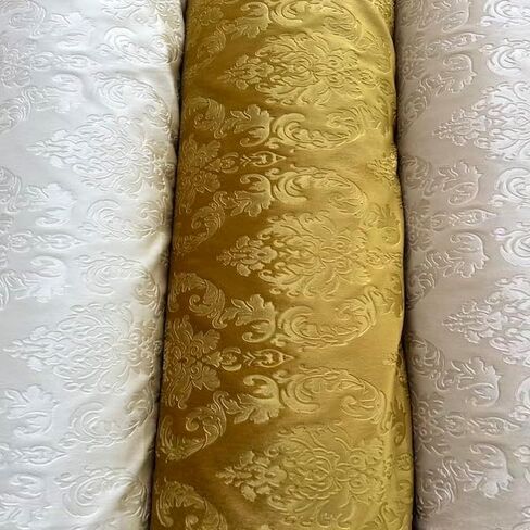 Red Damask Embossed Velvet Upholstery Drapery Fabric - Sold by The Yard - 55" in Saudi Arabia