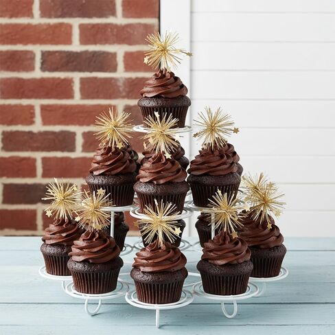 40 Pcs Foil Firework Cupcake Toppers Fireworks Cupcake Picks Happy Birthday Cake Toppers Sparkle Tinsel Cake Decorations Cocktail Fruit Toothpick for Graduation Birthday Wedding Party Supplies in Saudi Arabia