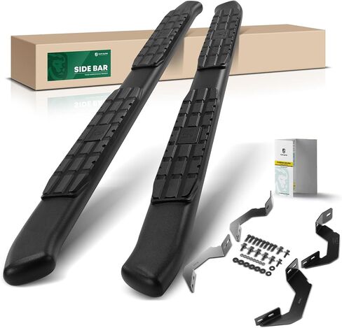 YHTAUTO 4.25'' Running Boards Side Step Bars Fit Toyota Tacoma 2005-2023, Double/Crew Cab, Black Steel Textured Rocker Panel Mount Truck Side Step Rails Off Road Accessories in Saudi Arabia