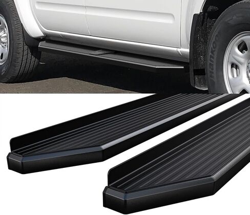 HD Ridez Flat Style Running Board 6" Black Compatible with Nissan Frontier 2005-2026 Crew Cab (Nerf Bar Side Steps Side Bars) in Saudi Arabia