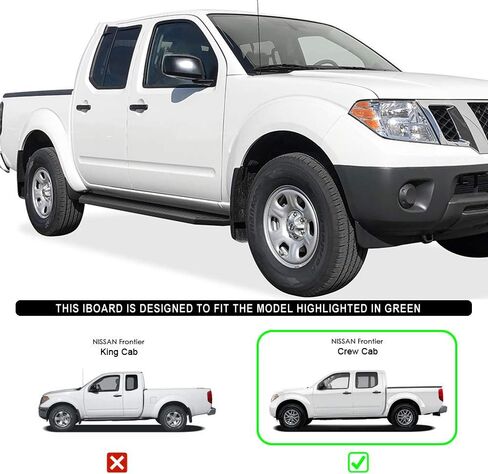 HD Ridez Flat Style Running Board 6" Black Compatible with Nissan Frontier 2005-2026 Crew Cab (Nerf Bar Side Steps Side Bars) in Saudi Arabia