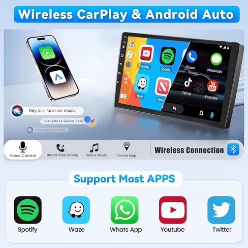 Roinvou 2+64G Android 9" Touchscreen Radio for Hyundai Accent 2006-2011 with Wireless CarPlay Android Auto WiFi Bluetooth GPS Navigation FM RDS Radio Backup Camera in Kuwait