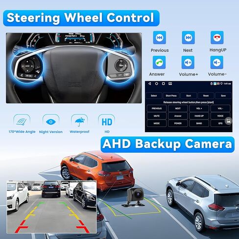 Roinvou 2+64G Android 9" Touchscreen Radio for Hyundai Accent 2006-2011 with Wireless CarPlay Android Auto WiFi Bluetooth GPS Navigation FM RDS Radio Backup Camera in Kuwait