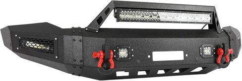 SCITOO Steel Front Bumper fit for 2006-2008 for RAM 1500 Rock Crawler Bumper, with Winch Plate and D-rings and LED Lights (Powder coated black finish) in Saudi Arabia