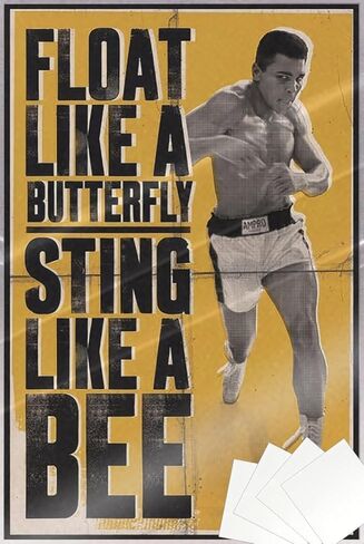 POSTER STOP ONLINE Muhammad Ali - Personality Poster (Float Like A Butterfly, Sting Like A Bee) (Size 24 x 36) in Saudi Arabia