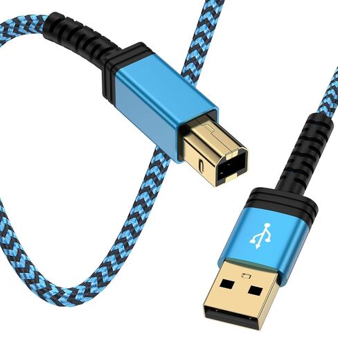 Printer Cable 6FT USB 2.0 Printer Cable USB-A to USB-B Cable, High Speed Scanner Printer Cord for HP Canon Dell Samsung Epson Brother Lexmark Xerox,USB MIDI Cable for Digital Piano DAC MIDI Controller in Kuwait