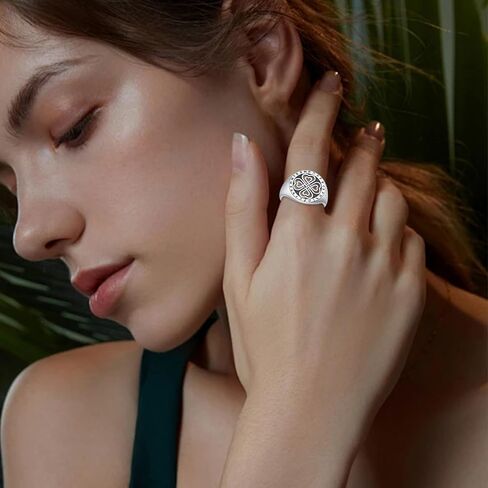 Hamsa Ring 925 Sterling Silver Hand of Fatima Signet Ring Celtic Knot Open Ring Hamsa Jewelry Gifts for Men in Kuwait