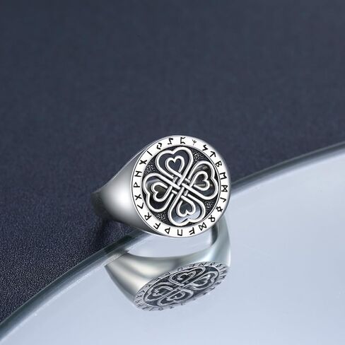 Hamsa Ring 925 Sterling Silver Hand of Fatima Signet Ring Celtic Knot Open Ring Hamsa Jewelry Gifts for Men in Kuwait