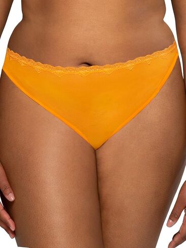 Smart & Sexy Women's Lace Trim & Mesh Panty Sexy Thongs & Cheeky Bikinis, Blushing Rose/Black Hue in Saudi Arabia