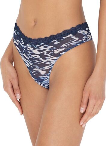 Smart & Sexy Women's Lace Trim & Mesh Panty Sexy Thongs & Cheeky Bikinis, Blushing Rose/Black Hue in Saudi Arabia