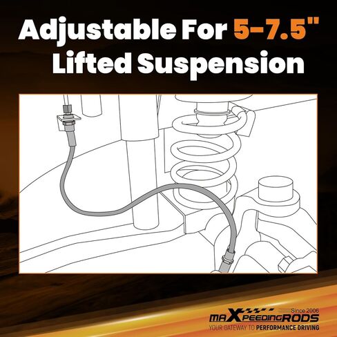 maXpeedingrods Front Extended Brake Lines for Chevy Silverado/GMC 1500 2007-2018, 2500HD/3500HD 2011-2019, for Suburban/Tahoe/Yukon XL, Stainless Steel - 5-7.5" Lift in Saudi Arabia