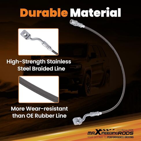 maXpeedingrods Front Extended Brake Lines for Chevy Silverado/GMC 1500 2007-2018, 2500HD/3500HD 2011-2019, for Suburban/Tahoe/Yukon XL, Stainless Steel - 5-7.5" Lift in Saudi Arabia