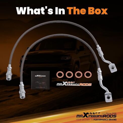 maXpeedingrods Front Extended Brake Lines for Chevy Silverado/GMC 1500 2007-2018, 2500HD/3500HD 2011-2019, for Suburban/Tahoe/Yukon XL, Stainless Steel - 5-7.5" Lift in Saudi Arabia