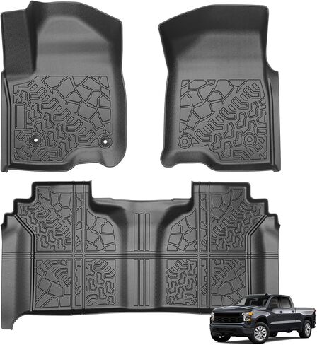 Car Floor Mats for Chevrolet Silverado 1500 Extended Cab 1999-2006 TPE Material All Weather Protection Custom Fit Durable and Safety Pickup Truck Liners in Kuwait