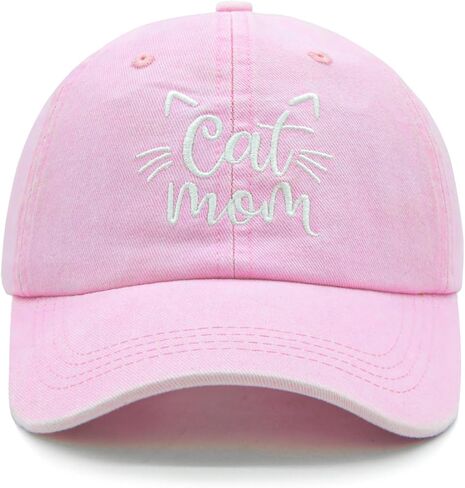 Waldeal Women's Cat Mom Baseball Cap, Washed Adjustable Cat Lover Hat in Kuwait