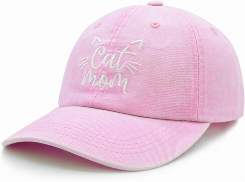 Waldeal Women's Cat Mom Baseball Cap, Washed Adjustable Cat Lover Hat in Kuwait