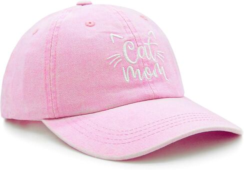 Waldeal Women's Cat Mom Baseball Cap, Washed Adjustable Cat Lover Hat in Kuwait