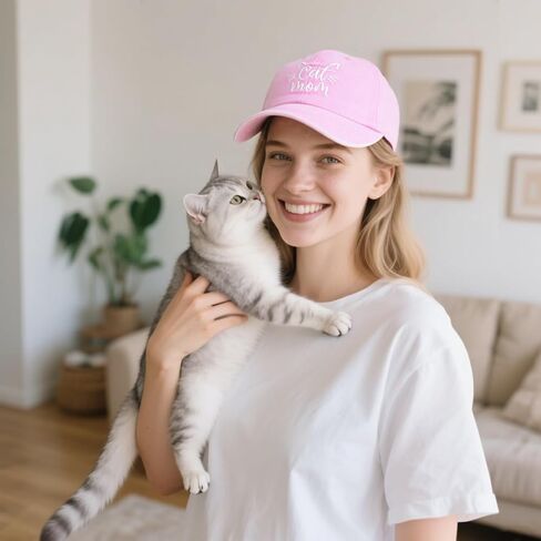 Waldeal Women's Cat Mom Baseball Cap, Washed Adjustable Cat Lover Hat in Kuwait