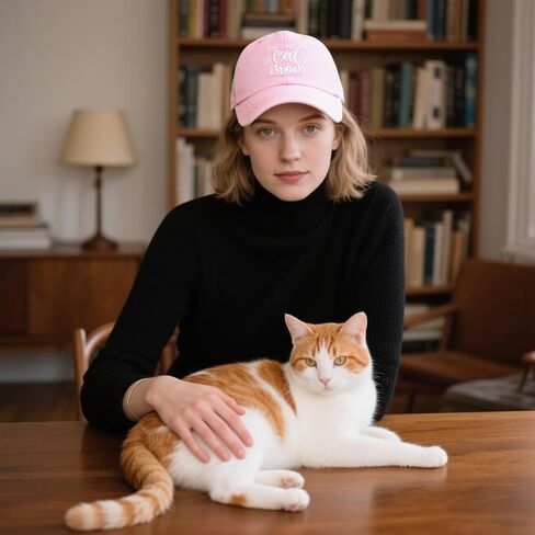 Waldeal Women's Cat Mom Baseball Cap, Washed Adjustable Cat Lover Hat in Kuwait