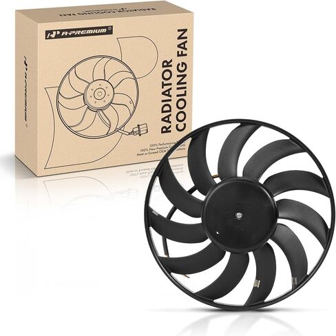 A-Premium Left Engine Radiator Cooling Fan Assembly Compatible with Select Audi Models - A4 2003 2004 2005, 1.8L - Replace# 8E0959455, 8E0959455K in Saudi Arabia
