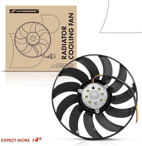 A-Premium Left Engine Radiator Cooling Fan Assembly Compatible with Select Audi Models - A4 2003 2004 2005, 1.8L - Replace# 8E0959455, 8E0959455K in Saudi Arabia