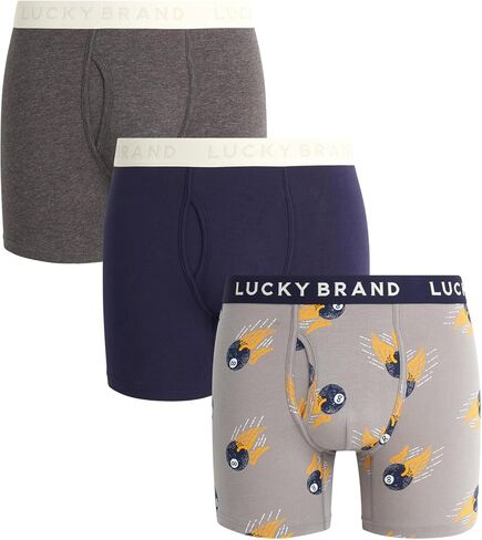 Lucky Brand Mens Cotton Stretch Boxer Briefs 3Pack in Saudi Arabia