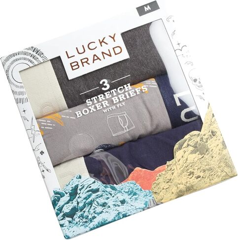 Lucky Brand Mens Cotton Stretch Boxer Briefs 3Pack in Saudi Arabia