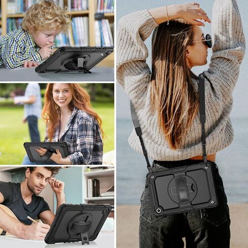 حافظة HXCASEAC لهاتف Samsung Galaxy Tab A9 Plus مقاس 11 بوصة مع واقي شاشة/حزام يد قابل للتعديل/حامل قلم، [بوف منسدل ثلاثي الطبقات] حافظة تابلت Samsung A9+ Plus 2023 SM-X210/X216/X218 - أصفر in Saudi Arabia