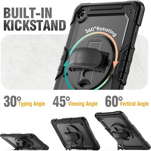 حافظة HXCASEAC لهاتف Samsung Galaxy Tab A9 Plus مقاس 11 بوصة مع واقي شاشة/حزام يد قابل للتعديل/حامل قلم، [بوف منسدل ثلاثي الطبقات] حافظة تابلت Samsung A9+ Plus 2023 SM-X210/X216/X218 - أصفر in Saudi Arabia