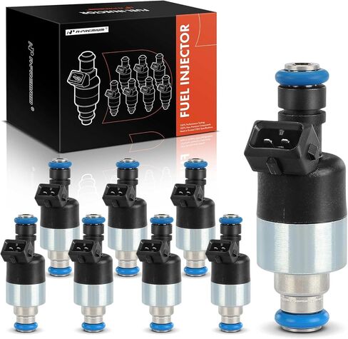 A-Premium 3 Holes Set of 8 Fuel Injectors Compatible with Chevrolet Camaro 1989-1992 & Cadillac 60 Special 1993, Commercial Chassis 1991-1993, DeVille, Eldorado, Fleetwood, Seville & Pontiac Firebird in Saudi Arabia