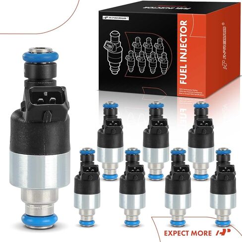 A-Premium 3 Holes Set of 8 Fuel Injectors Compatible with Chevrolet Camaro 1989-1992 & Cadillac 60 Special 1993, Commercial Chassis 1991-1993, DeVille, Eldorado, Fleetwood, Seville & Pontiac Firebird in Saudi Arabia