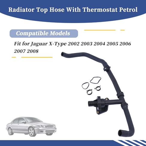C2S43430 Radiator Top Hose With Thermostat Petrol Compatible with Jaguar X-Type 2002 2003 2004 2005 2006 2007 2008 in Saudi Arabia