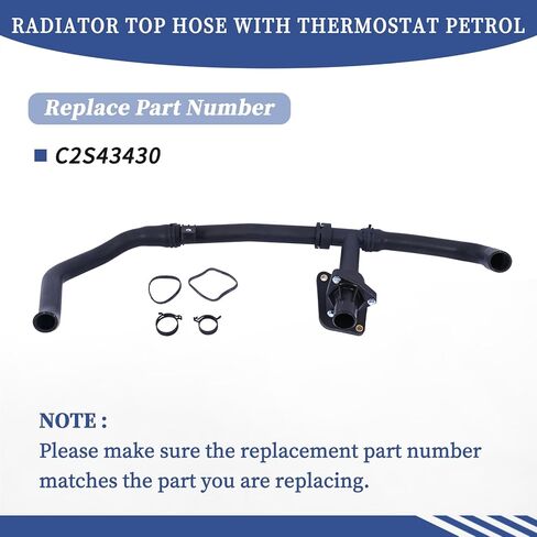 C2S43430 Radiator Top Hose With Thermostat Petrol Compatible with Jaguar X-Type 2002 2003 2004 2005 2006 2007 2008 in Saudi Arabia
