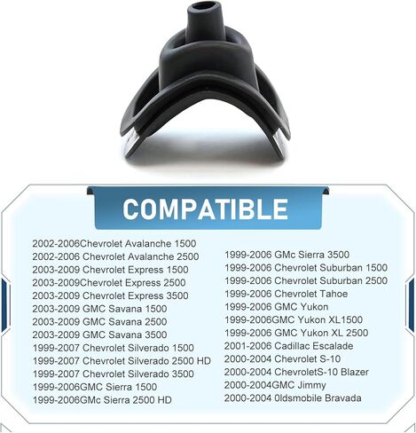 حذاء بمقبض ناقل الحركة للسيارة، حذاء بمقبض ذراع مبطن، مكون حماية OEM # 26093753 47106، متوافق مع Chevy GMC 2000-2006 Silverado Sierra Suburban Yukon (أسود) in Kuwait