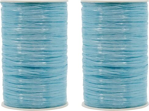 Pack of 2 Pearlized Raffia Ribbon Rolls 200 Yards for Kraft Packaging and Decoration (Red) in Saudi Arabia